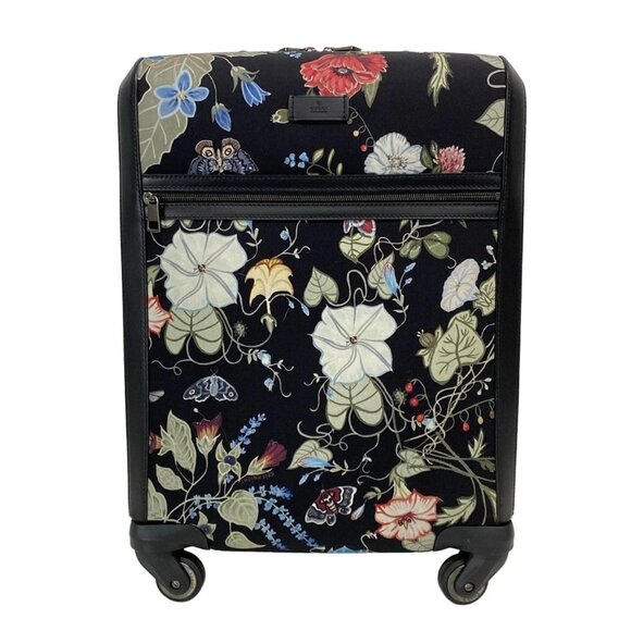 GUCCI Kris Knight Flora Black Red Multi Nylon Leather - Suitcase 1108-072125 - Picture 1 of 14